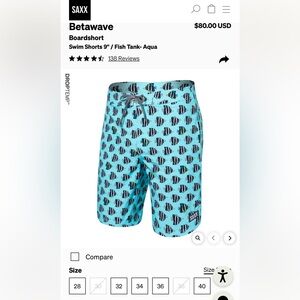 SAXX swimming trunks all sizes
